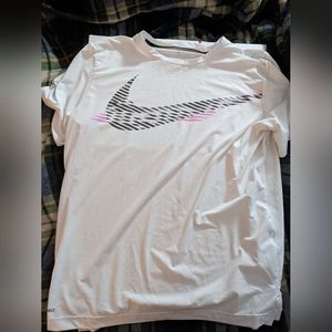 Nike Pro Dri-Fit Mens medium Shirt Off-White & Pink Standard Tennis Rafael Nadal
